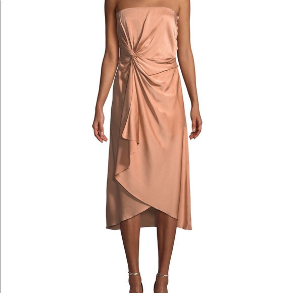NWT A.L.C. Roya Strapless Knot-Front Midi Dress - Picture 8 of 12
